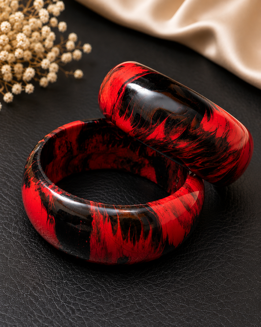 Midnight Ember Lac Bangle Set