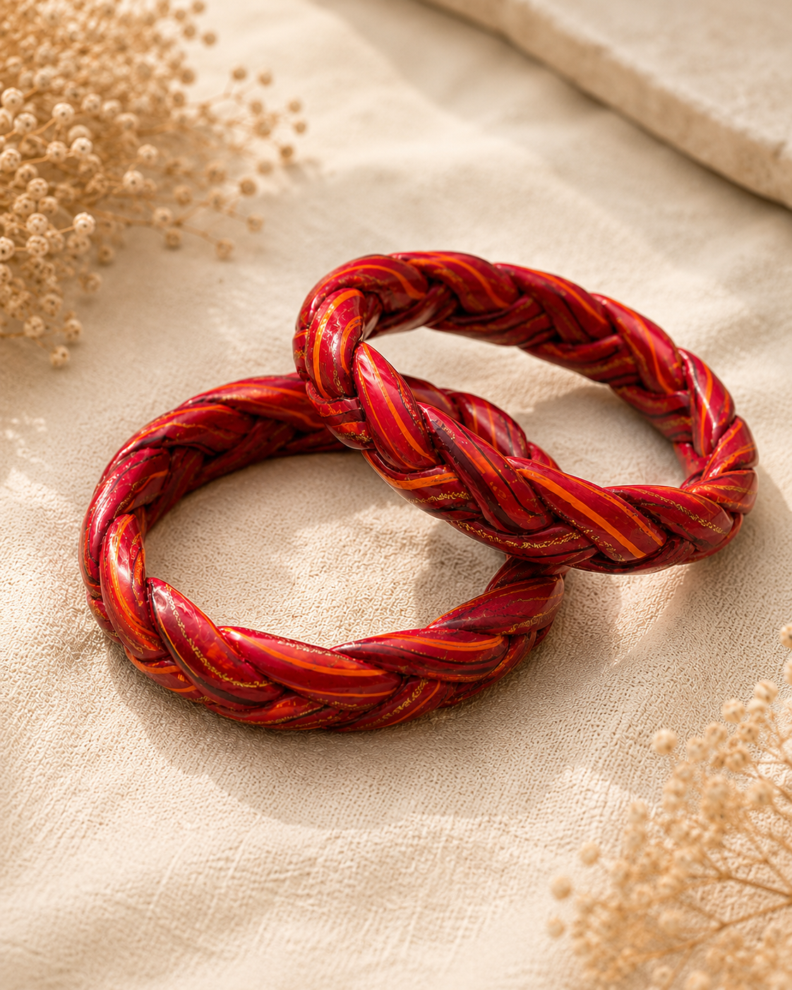 Rani Veer Braided Lac Bangle Set