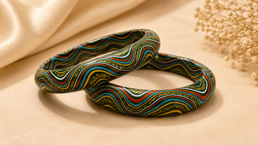 Emerald Wave Lac Bangles