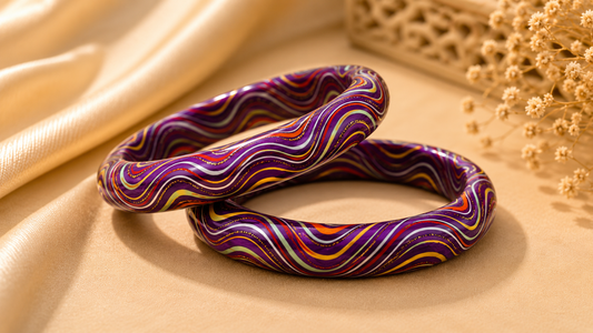 Royal Amethyst Wave Lac Bangles