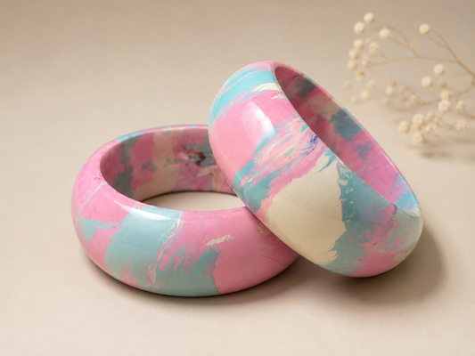 Cotton Candy Pastel Lac Bangle Set