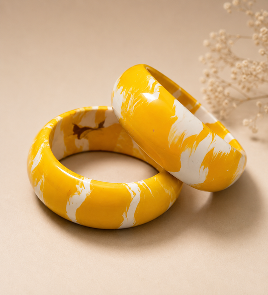 Sunbeam Marble Lac Bangle Set