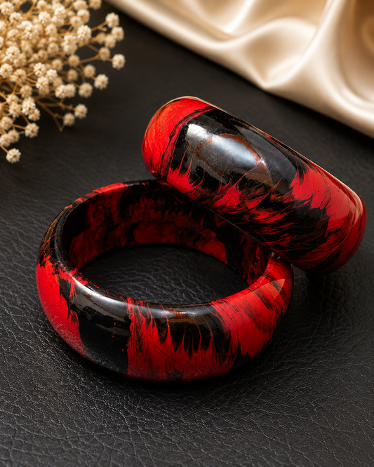 Midnight Ember Lac Bangle Set