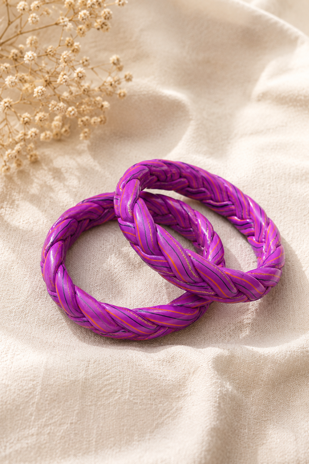 Amethyst Royale Twist Lac Bangle Set