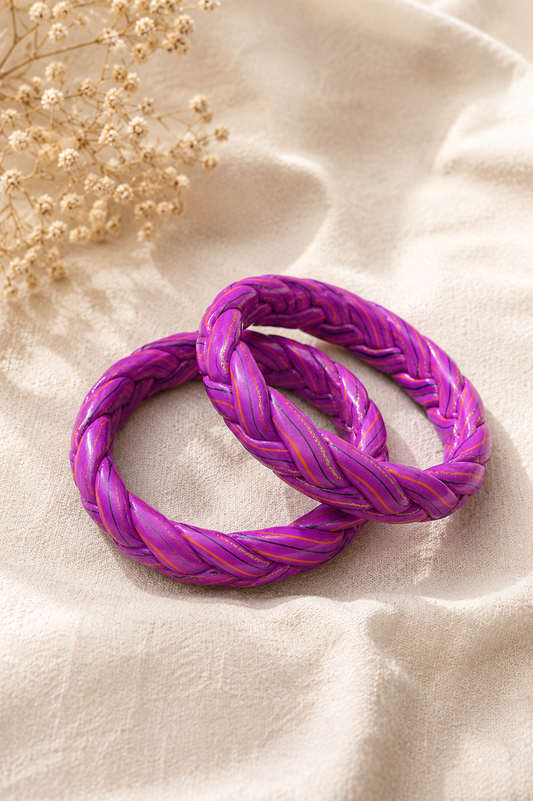 Amethyst Royale Twist Lac Bangle Set