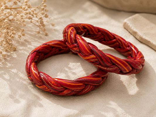 Rani Veer Braided Lac Bangle Set