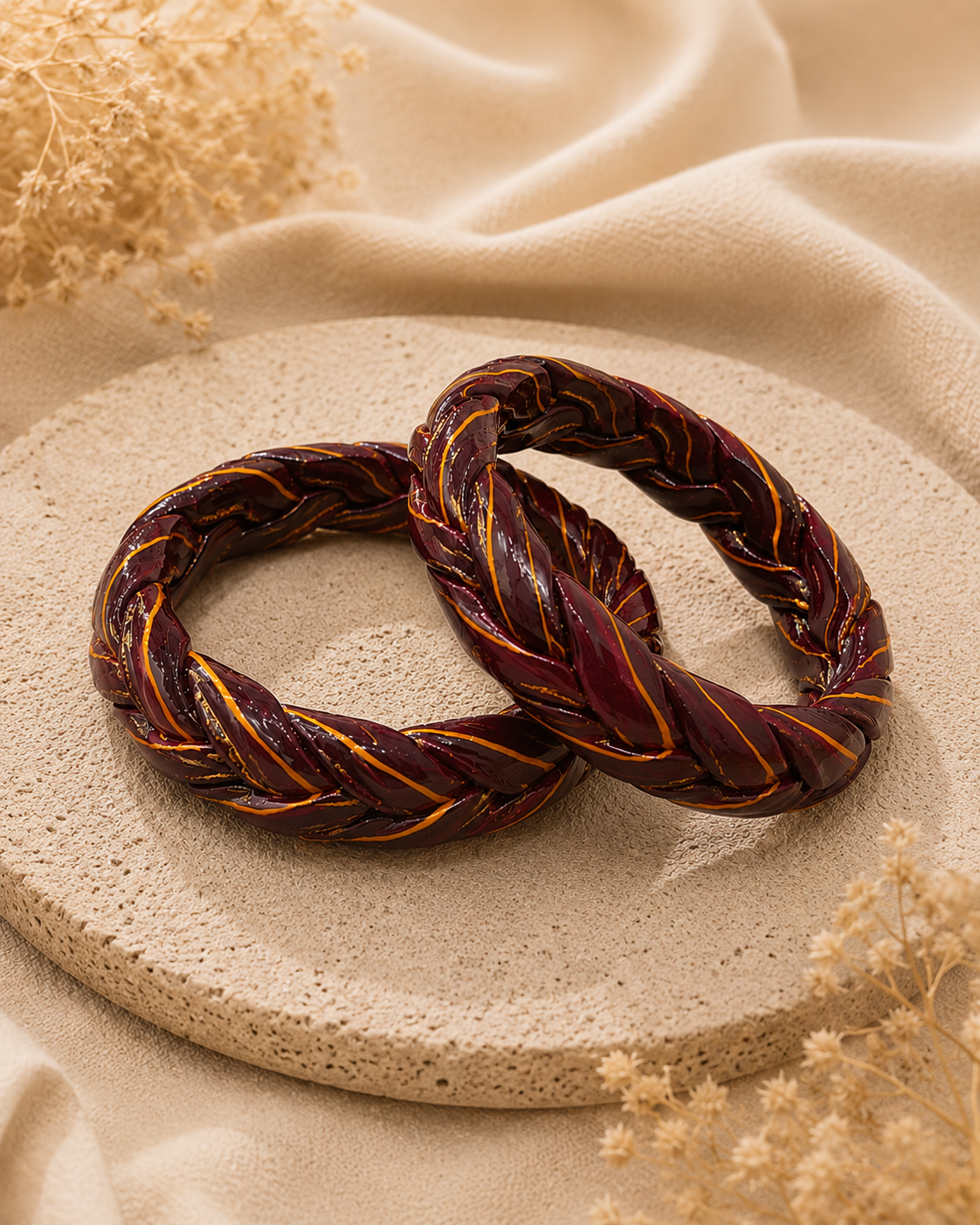 Noor Mahal Twist Lac Bangle Set