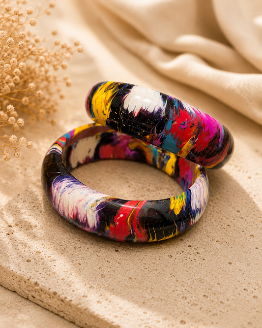 Rang Mahal Marble Lac Bangle Set
