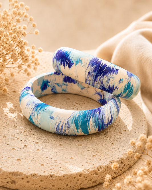Neel Sarovar Marble Lac Bangle Set