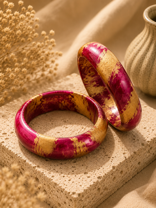 Gulnaar Royale Marble Lac Bangle Set