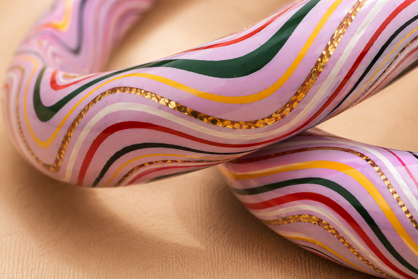 Pink Marble Lac Bangles