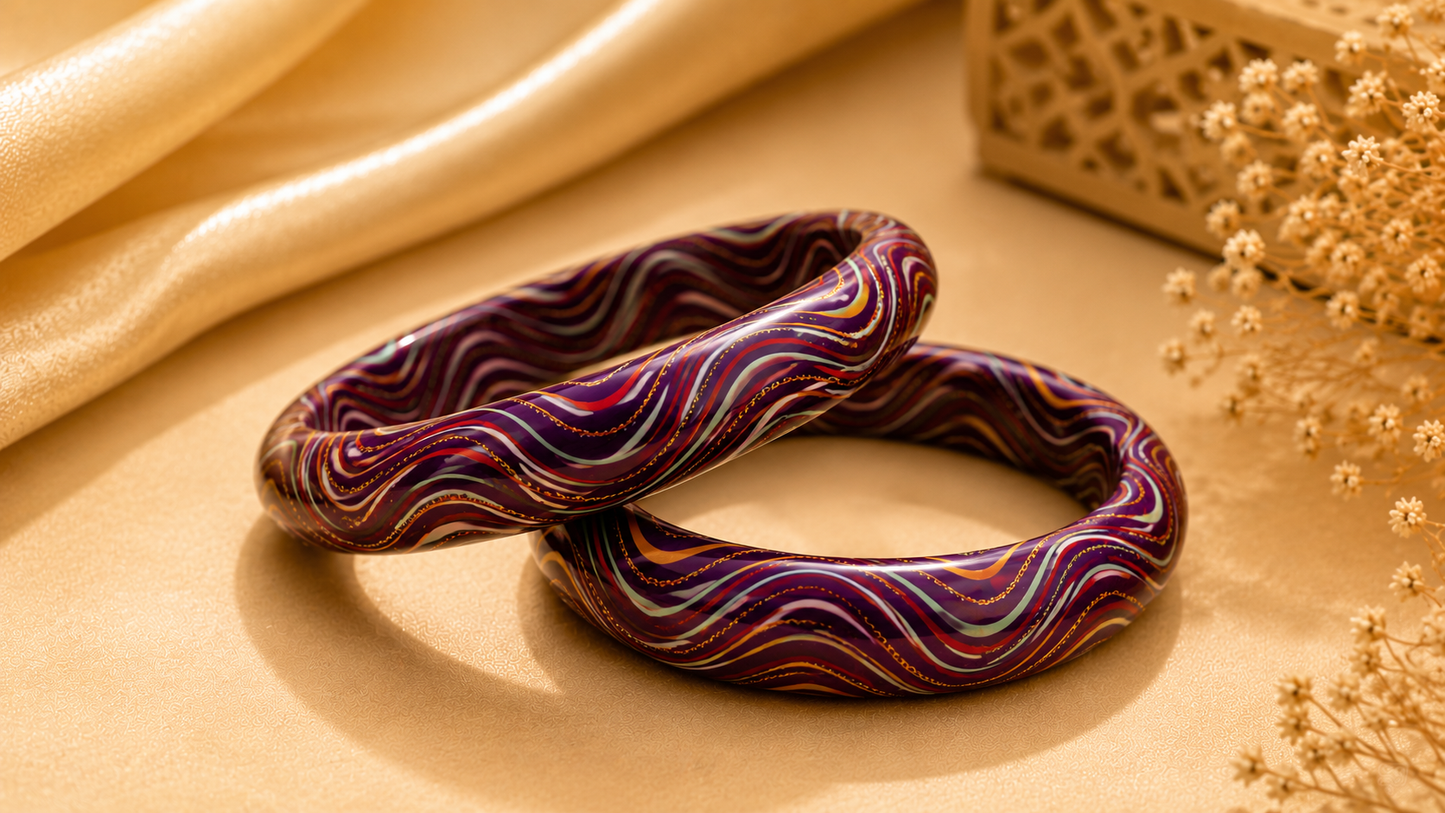 Royal Amethyst Wave Lac Bangles