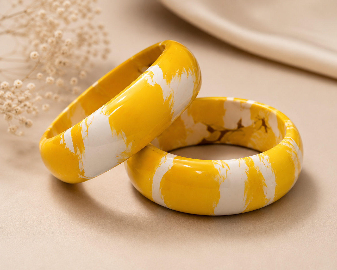 Sunbeam Marble Lac Bangle Set