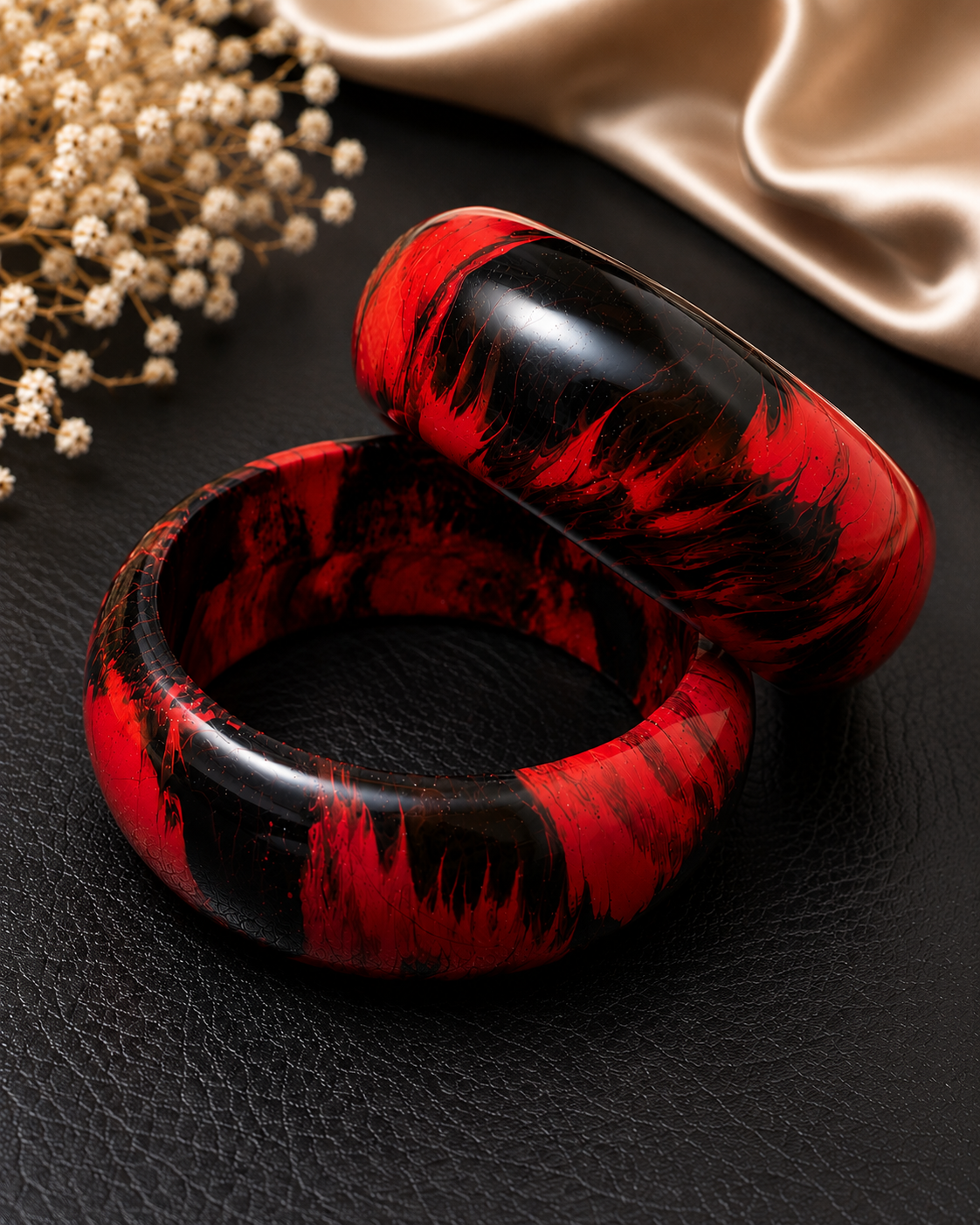 Midnight Ember Lac Bangle Set