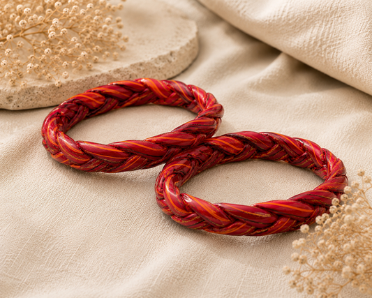Rani Veer Braided Lac Bangle Set