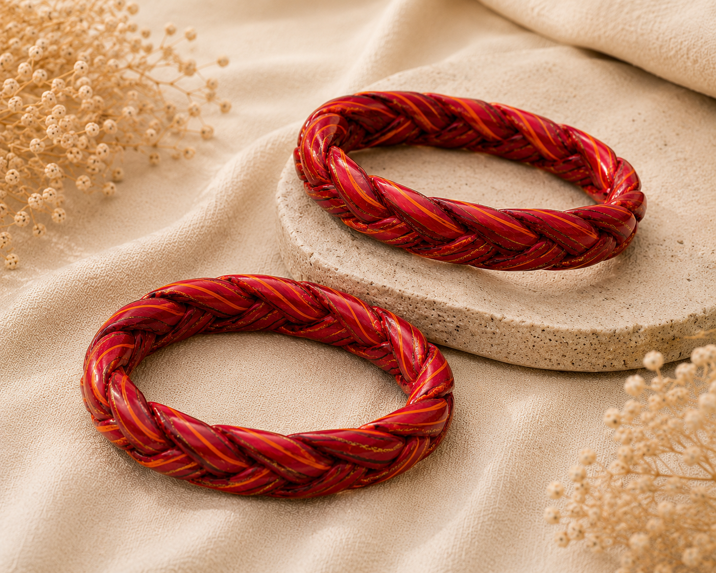 Rani Veer Braided Lac Bangle Set