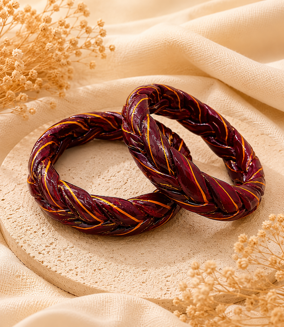 Noor Mahal Twist Lac Bangle Set