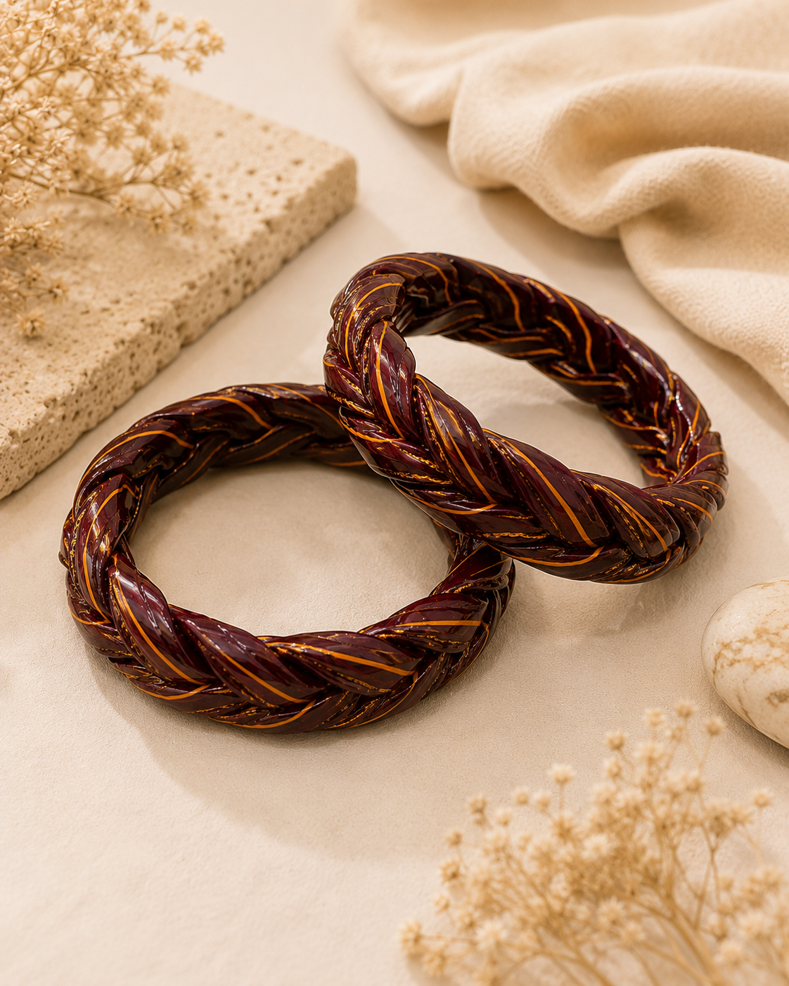 Noor Mahal Twist Lac Bangle Set